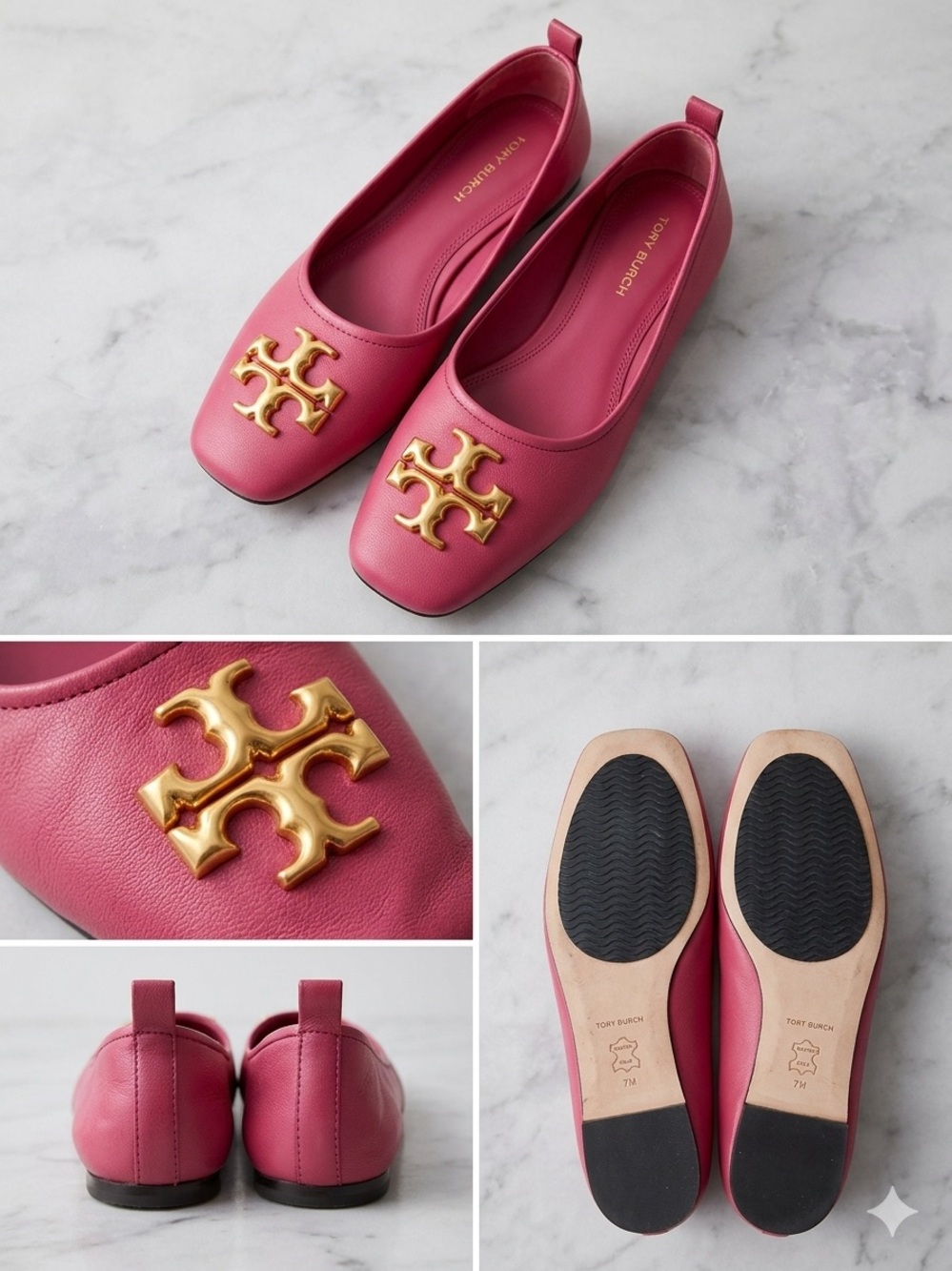 Tory Burch Eleanor Leather Ballet Flats.
